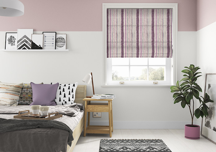 Guarda Stripe, Grape - Roman Blind - Image 5